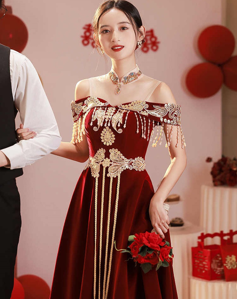 Luxury Lifestyle Dress - Платье-ципао в китайском стиле для невесты,