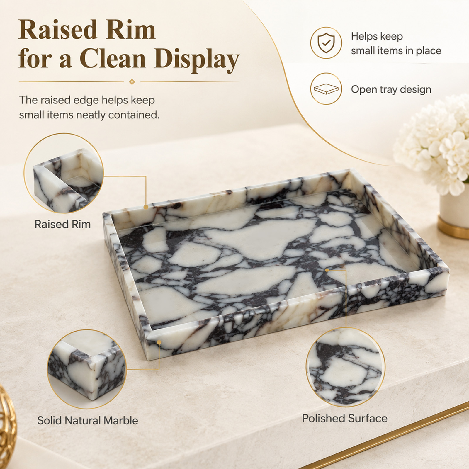 Прямоугольный поднос из натура – обзор и цена Marble Serving Board