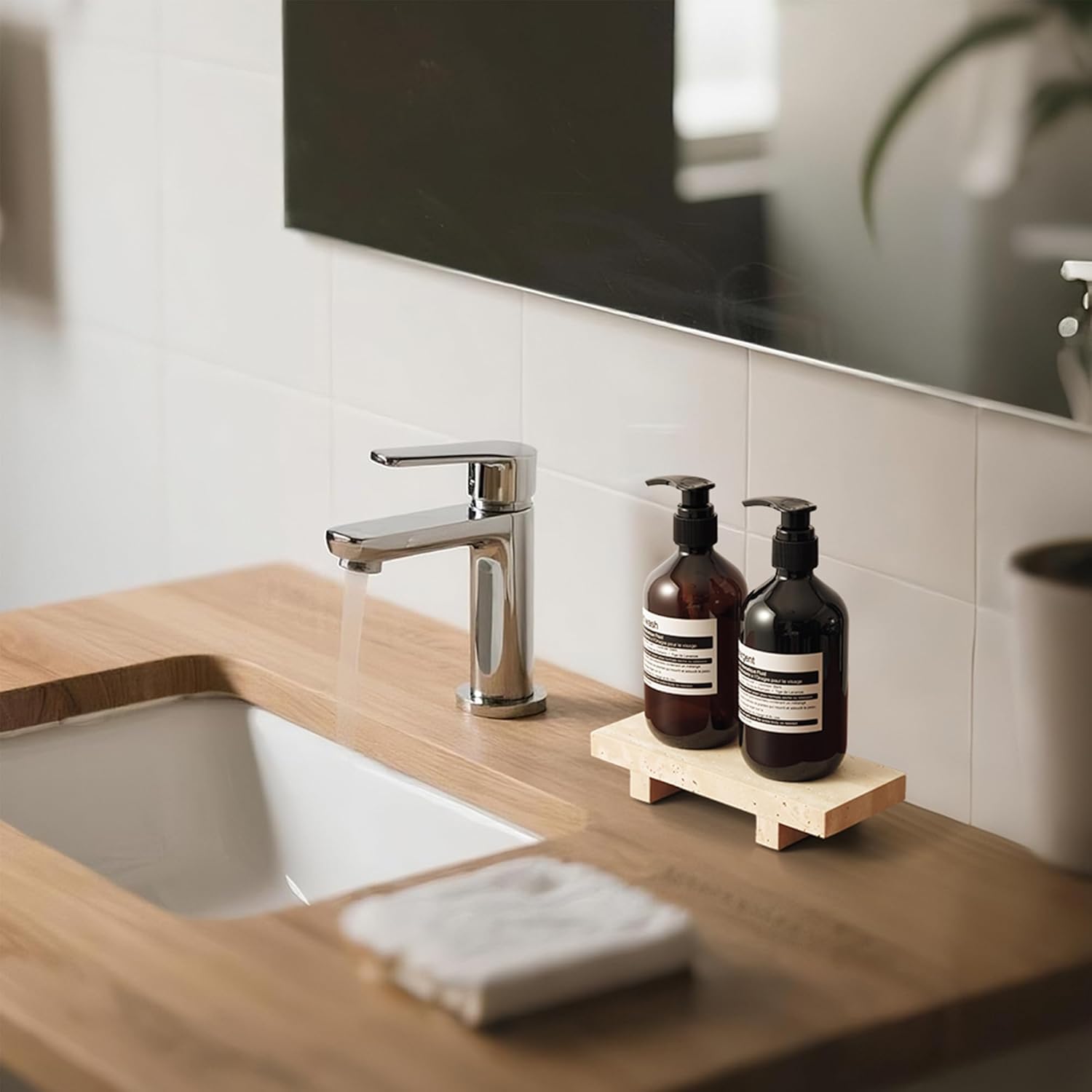 Поднос из травертина на ножках – обзор и цена Marble Serving Board